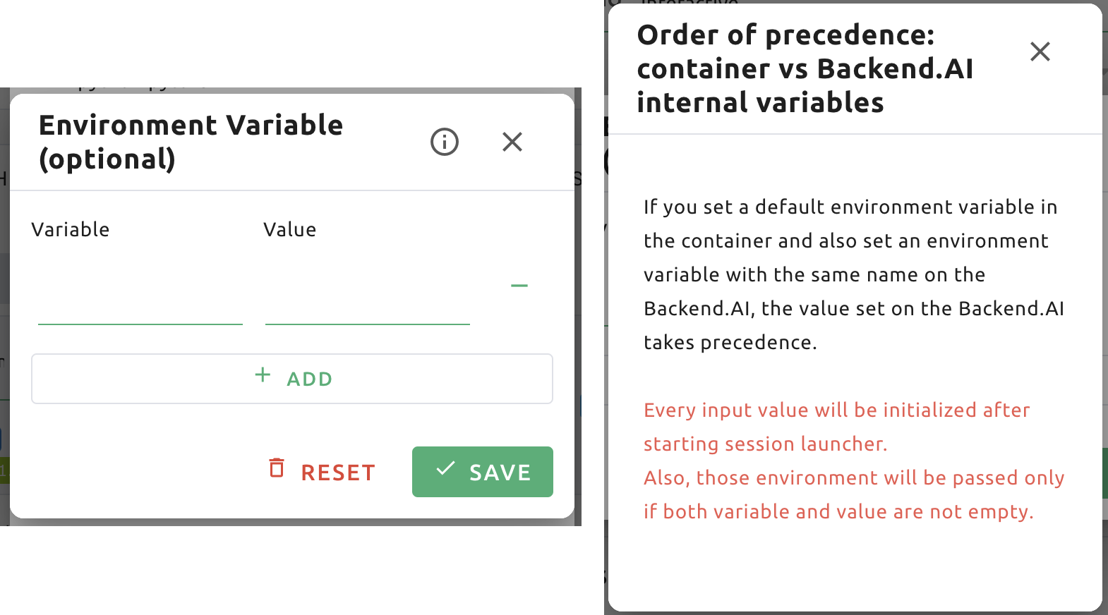 Env Configuration info
