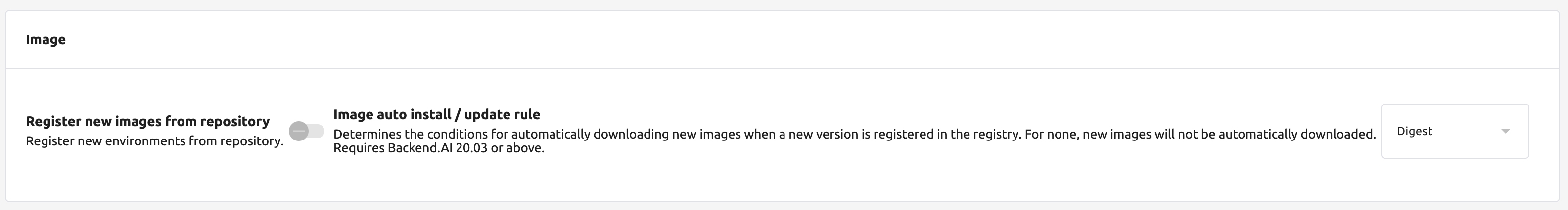 System setting about image